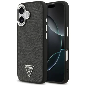 Калъф за iPhone 17 - Guess - Hardcase 4G Triangle Logo MagSafe (GUHMP17SP4TSRCMK) - Черен