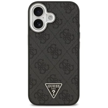 Калъф за iPhone 17 - Guess - Hardcase 4G Triangle Logo MagSafe (GUHMP17SP4TSRCMK) - Черен