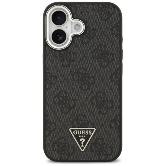 Калъф за iPhone 17 - Guess - Hardcase 4G Triangle Logo MagSafe (GUHMP17SP4TSRCMK) - Черен