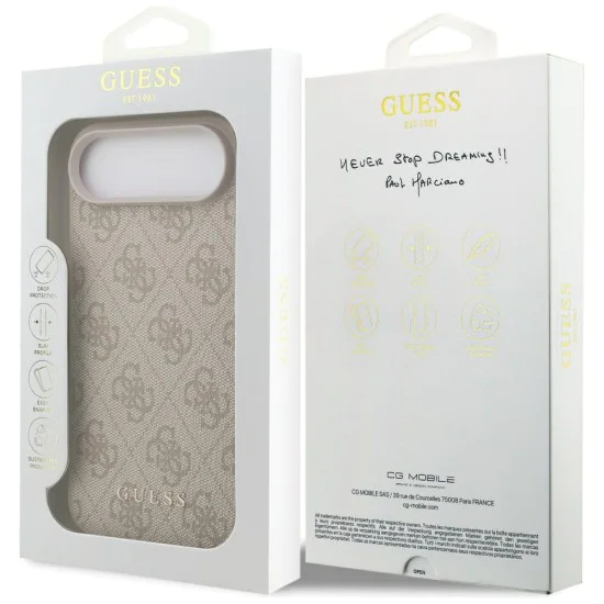 Калъф за iPhone 17 Air - Guess - Hardcase 4G Classic (GUHCP17MG4GFPI) - Розов