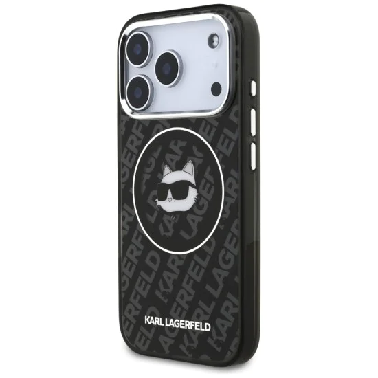 Калъф за iPhone 17 Pro - Karl Lagerfeld - IML MagSafe (KLHMP17LHMKBCHOK) - Черен