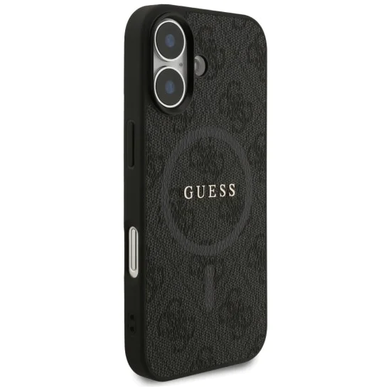 Калъф за iPhone 17 - Guess - 4G Ring Classic Logo MagSafe (GUHMP17SG4GFRK) - Черен