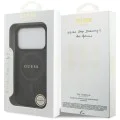 Калъф за iPhone 17 Pro - Guess - 4G Ring Classic Logo MagSafe (GUHMP17LG4GFRK) - Черен