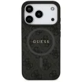 Калъф за iPhone 17 Pro - Guess - 4G Ring Classic Logo MagSafe (GUHMP17LG4GFRK) - Черен