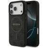 Калъф за iPhone 17 Pro - Guess - 4G Ring Classic Logo MagSafe (GUHMP17LG4GFRK) - Черен