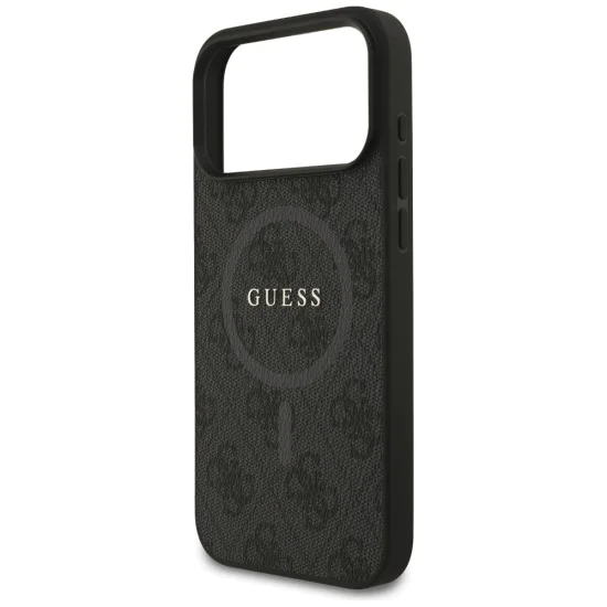Калъф за iPhone 17 Pro Max - Guess - 4G Ring Classic Logo MagSafe (GUHMP17XG4GFRK) - Черен