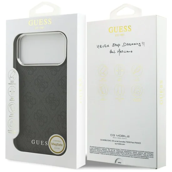 Калъф за iPhone 17 Pro Max - Guess - Hardcase 4G Classic Logo MagSafe (GUHMP17XP4GSSMCK) - Черен