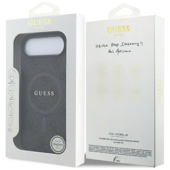 Калъф за iPhone 17 Air - Guess - 4G Ring Classic Logo MagSafe (GUHMP17MG4GFRK) - Черен