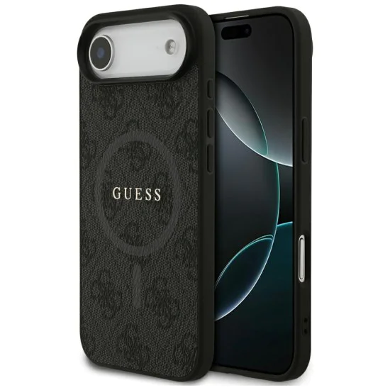 Калъф за iPhone 17 Air - Guess - 4G Ring Classic Logo MagSafe (GUHMP17MG4GFRK) - Черен