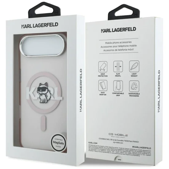 Калъф за iPhone 17 Air - Karl Lagerfeld - IML MagSafe Sketch Logo (KLHMP17MHGCHGKBP) - Розов Choupette