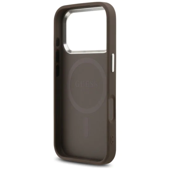 Калъф за iPhone 17 Pro - Guess - Hardcase 4G Classic Logo MagSafe (GUHMP17LP4GSSMCW) - Кафяв