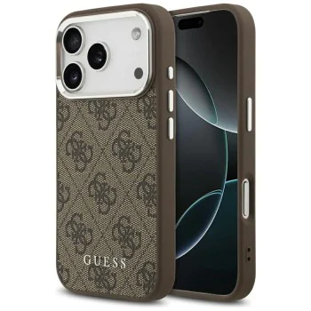 Калъф за iPhone 17 Pro - Guess - Hardcase 4G Classic Logo MagSafe (GUHMP17LP4GSSMCW) - Кафяв