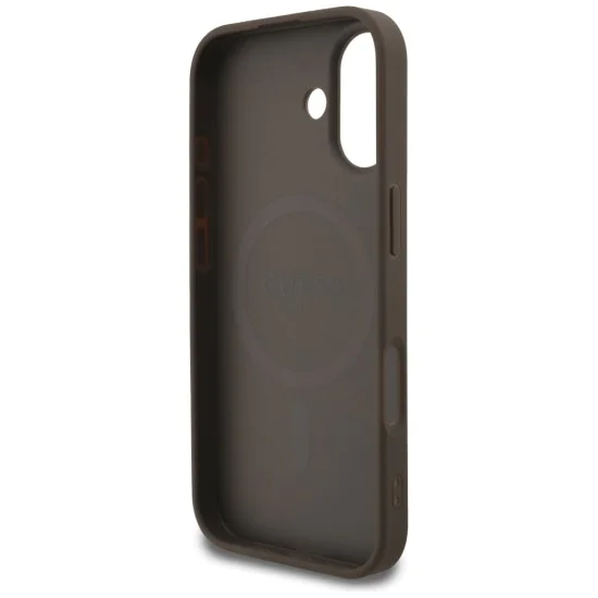 Калъф за iPhone 17 - Guess - 4G Ring Classic Logo MagSafe (GUHMP17SG4GFRW) - Кафяв