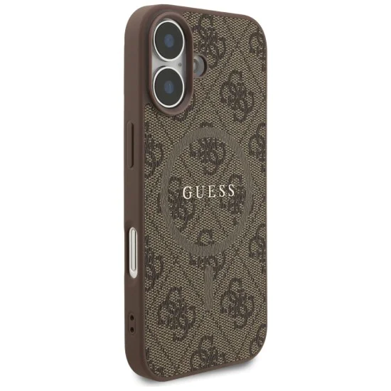 Калъф за iPhone 17 - Guess - 4G Ring Classic Logo MagSafe (GUHMP17SG4GFRW) - Кафяв