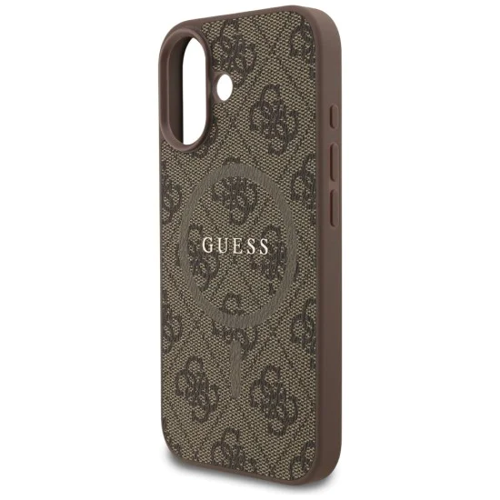 Калъф за iPhone 17 - Guess - 4G Ring Classic Logo MagSafe (GUHMP17SG4GFRW) - Кафяв