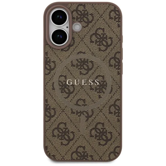 Калъф за iPhone 17 - Guess - 4G Ring Classic Logo MagSafe (GUHMP17SG4GFRW) - Кафяв