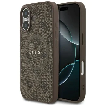 Калъф за iPhone 17 - Guess - 4G Ring Classic Logo MagSafe (GUHMP17SG4GFRW) - Кафяв
