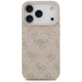 Калъф за iPhone 17 Pro Max - Guess - 4G Ring Classic Logo MagSafe (GUHMP17XG4GFRP) - Розов