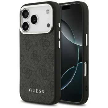 Калъф за iPhone 17 Pro - Guess - Hardcase 4G Classic Logo MagSafe (GUHMP17LP4GSSMCK) - Черен