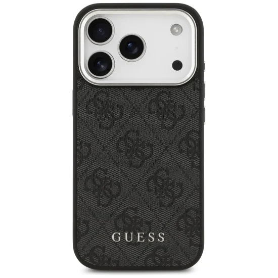 Калъф за iPhone 17 Pro - Guess - Hardcase 4G Classic Logo MagSafe (GUHMP17LP4GSSMCK) - Черен