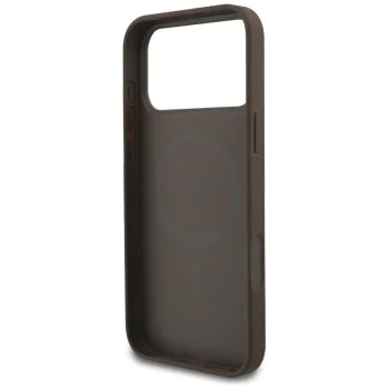 Калъф за iPhone 17 Pro - Guess - 4G Ring Classic Logo MagSafe (GUHMP17LG4GFRW) - Кафяв
