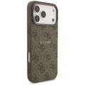 Калъф за iPhone 17 Pro - Guess - 4G Ring Classic Logo MagSafe (GUHMP17LG4GFRW) - Кафяв