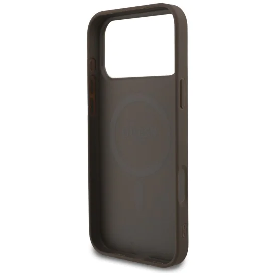 Калъф за iPhone 17 Pro Max - Guess - 4G Ring Classic Logo MagSafe (GUHMP17XG4GFRW) - Кафяв