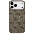 Калъф за iPhone 17 Pro Max - Guess - 4G Ring Classic Logo MagSafe (GUHMP17XG4GFRW) - Кафяв