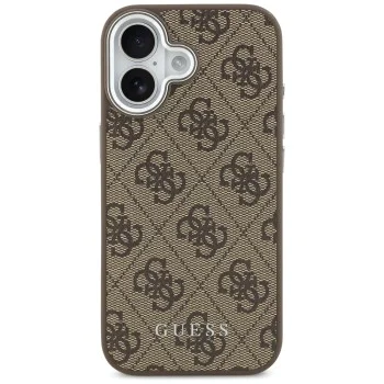 Калъф за iPhone 17 - Guess - Hardcase 4G Classic Logo MagSafe (GUHMP17SP4GSSMCW) - Кафяв
