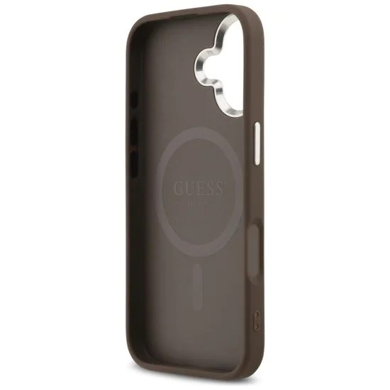 Калъф за iPhone 17 - Guess - Hardcase 4G Classic Logo MagSafe (GUHMP17SP4GSSMCW) - Кафяв