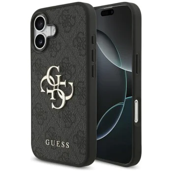Калъф за iPhone 17 - Guess - Hardcase 4G Big Logo (GUHCP17S4GMGGR) - Черен