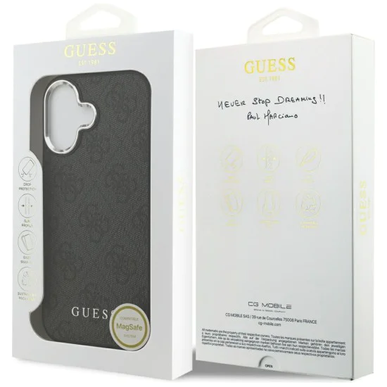 Калъф за iPhone 17 - Guess - Hardcase 4G Classic Logo MagSafe (GUHMP17SP4GSSMCK) - Черен