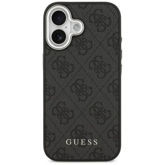 Калъф за iPhone 17 - Guess - Hardcase 4G Classic Logo MagSafe (GUHMP17SP4GSSMCK) - Черен