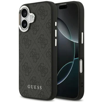 Калъф за iPhone 17 - Guess - Hardcase 4G Classic Logo MagSafe (GUHMP17SP4GSSMCK) - Черен