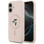 Калъф за iPhone 17 - Karl Lagerfeld - Силиконов пръстен MagSafe (KLHMP17SSCMKCRHP) - Розов