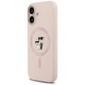 Калъф за iPhone 17 - Karl Lagerfeld - Силиконов пръстен MagSafe (KLHMP17SSCMKCRHP) - Розов