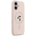Калъф за iPhone 17 - Karl Lagerfeld - Силиконов пръстен MagSafe (KLHMP17SSCMKCRHP) - Розов