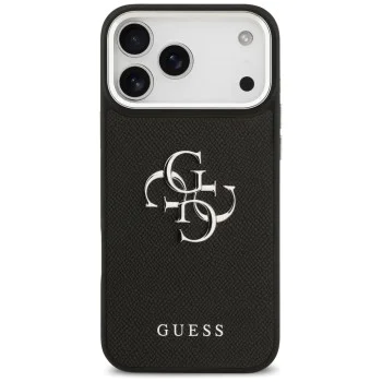 Калъф за iPhone 17 Pro Max - Guess - Hardcase 4G Grained Big and Classic Logo (GUHCP17XPG4SMCEK) - Черен