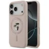 Калъф за iPhone 17 Pro - Karl Lagerfeld - Силиконов пръстен MagSafe (KLHMP17LSCMKCRHP) - Розов