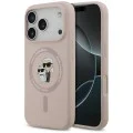 Калъф за iPhone 17 Pro - Karl Lagerfeld - Силиконов пръстен MagSafe (KLHMP17LSCMKCRHP) - Розов