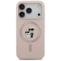 Калъф за iPhone 17 Pro - Karl Lagerfeld - Силиконов пръстен MagSafe (KLHMP17LSCMKCRHP) - Розов