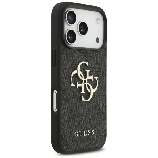 Калъф за iPhone 17 Pro - Guess - Hardcase 4G Big Logo (GUHCP17L4GMGGR) - Черен