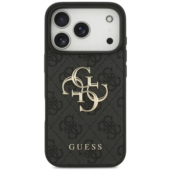 Калъф за iPhone 17 Pro - Guess - Hardcase 4G Big Logo (GUHCP17L4GMGGR) - Черен