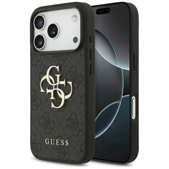 Калъф за iPhone 17 Pro - Guess - Hardcase 4G Big Logo (GUHCP17L4GMGGR) - Черен