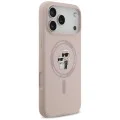 Калъф за iPhone 17 Pro Max - Karl Lagerfeld - Силиконов пръстен MagSafe (KLHMP17XSCMKCRHP) - Розов