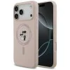 Калъф за iPhone 17 Pro Max - Karl Lagerfeld - Силиконов пръстен MagSafe (KLHMP17XSCMKCRHP) - Розов