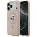 Калъф за iPhone 17 Pro Max - Karl Lagerfeld - Силиконов пръстен MagSafe (KLHMP17XSCMKCRHP) - Розов