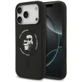 Калъф за iPhone 17 Pro - Karl Lagerfeld - Силиконов пръстен MagSafe (KLHMP17LSCMKCRHK) - Черен