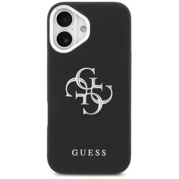 Калъф за iPhone 17 - Guess - Hardcase 4G Grained Big and Classic Logo (GUHCP17SPG4SMCEK) - Черен