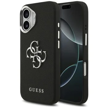 Калъф за iPhone 17 - Guess - Hardcase 4G Grained Big and Classic Logo (GUHCP17SPG4SMCEK) - Черен